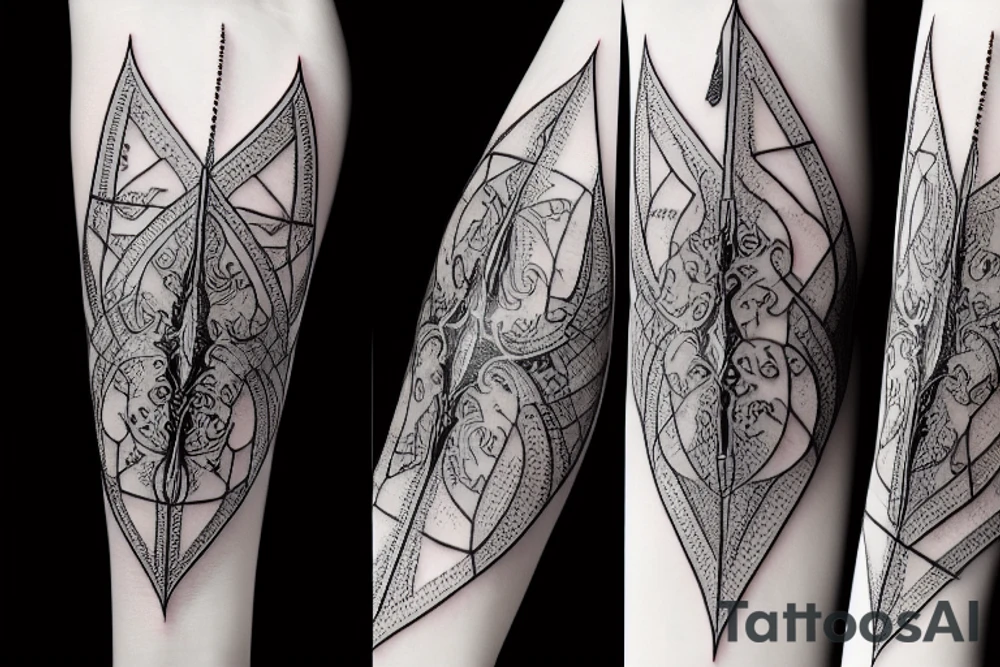 Kattana sword with lighting wrapped around the blade tattoo idea