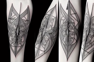 Kattana sword with lighting wrapped around the blade tattoo idea