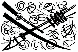samurai sword with lighting wrapped around the blade tattoo idea