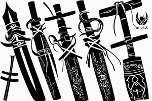 samurai sword with lighting wrapped around the blade tattoo idea