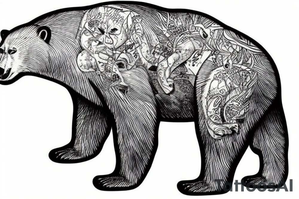 polar bear emerging from ice wake tattoo idea