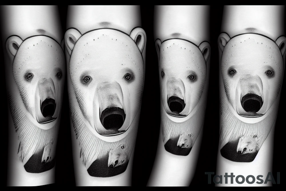 polar bear emerging from ice wake tattoo idea
