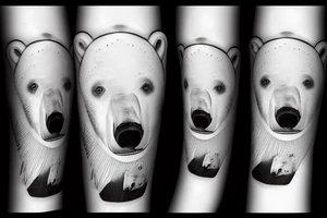 polar bear emerging from ice wake tattoo idea