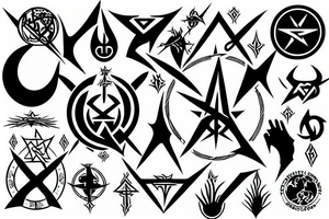 Satanism symbol in front of the earth tattoo idea