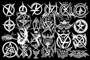 Satanism symbol in front of the earth tattoo idea
