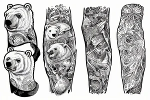 polar bear emerging from water tattoo idea