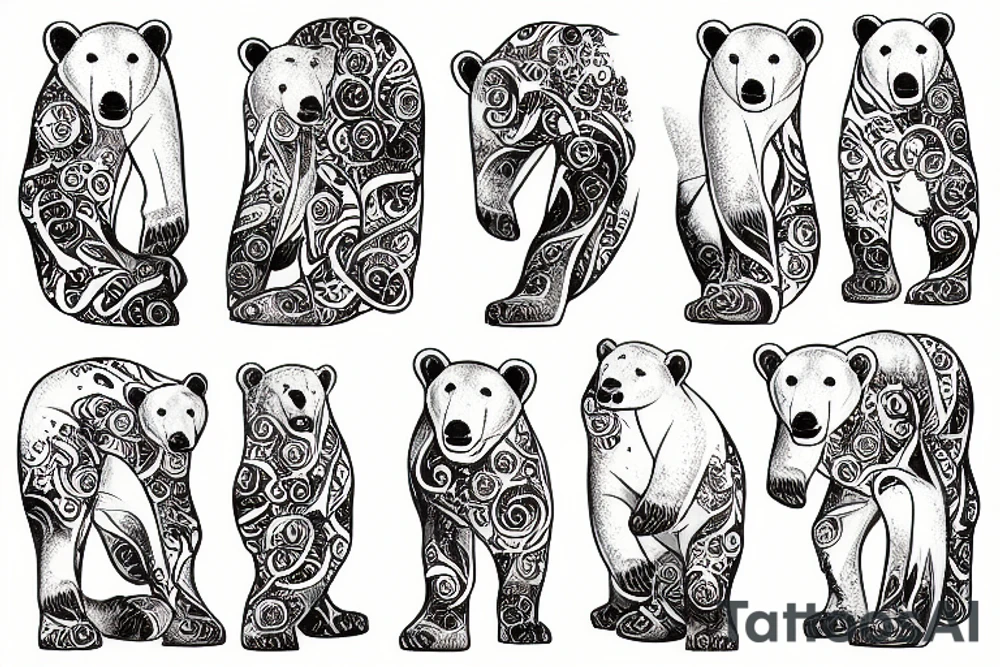 polar bear emerging from water tattoo idea
