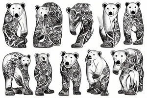 polar bear emerging from water tattoo idea