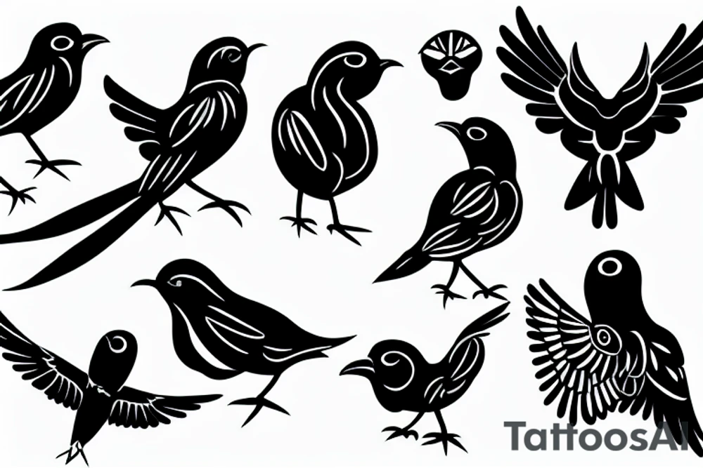 Peruvian bird silhouette tattoo idea