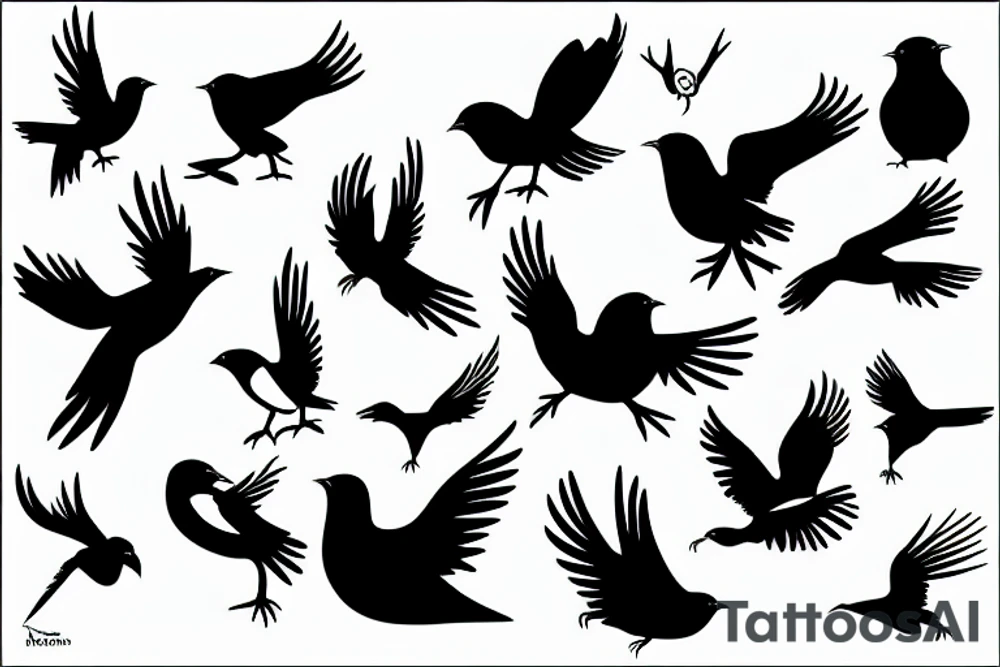 Peruvian bird silhouette tattoo idea