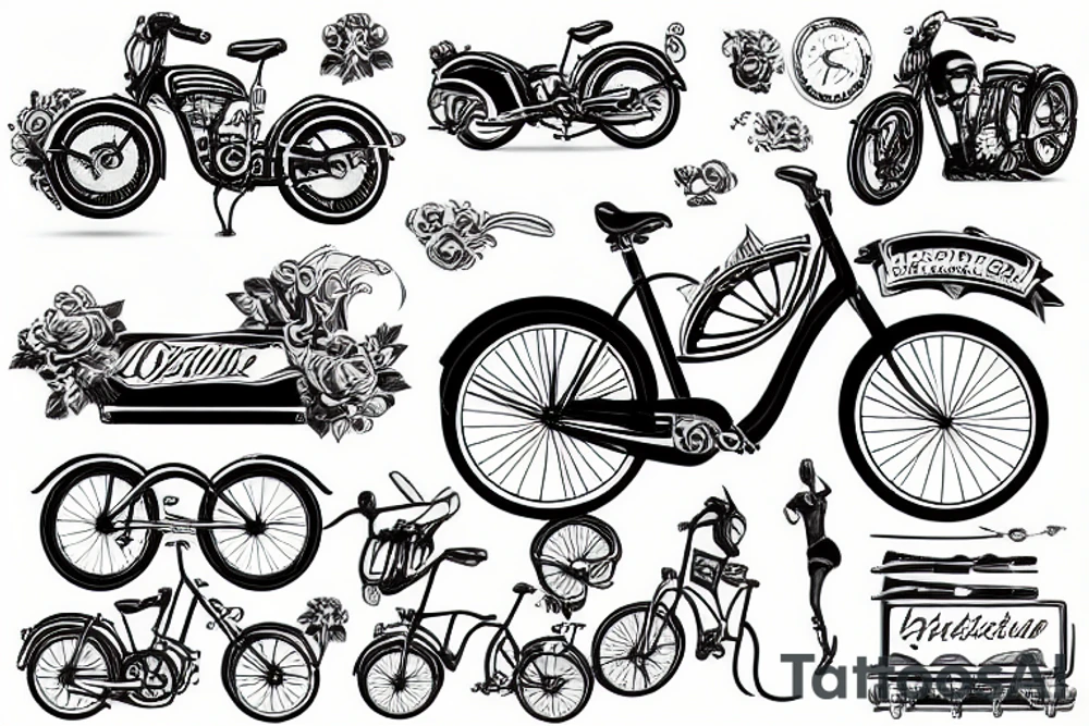 Rhein mit einem Fahrrad tattoo idea