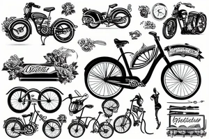 Rhein mit einem Fahrrad tattoo idea