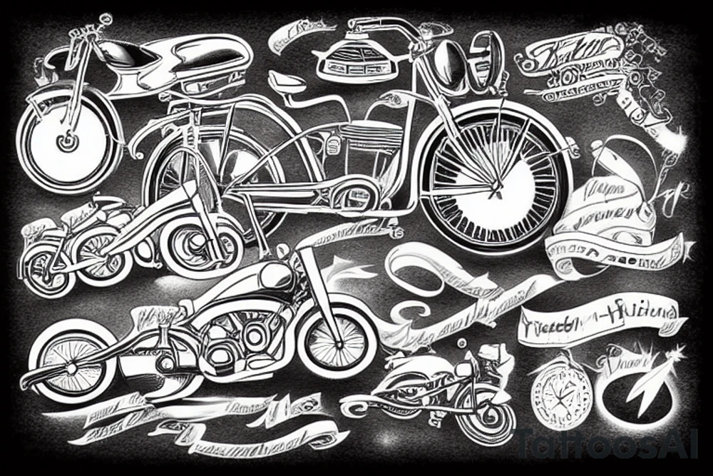 Rhein mit einem Fahrrad tattoo idea