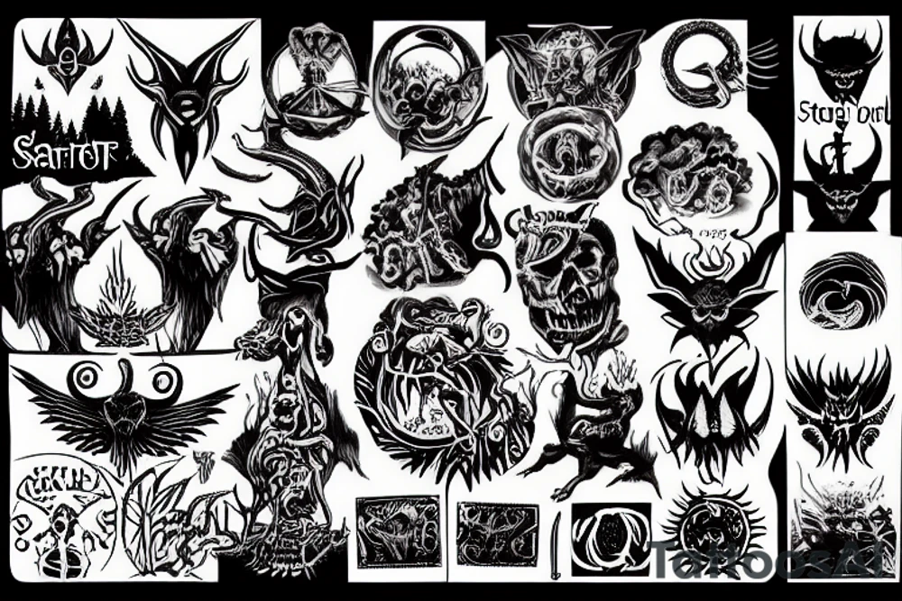 Satan in front of the Earth tattoo idea