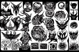 Satan in front of the Earth tattoo idea