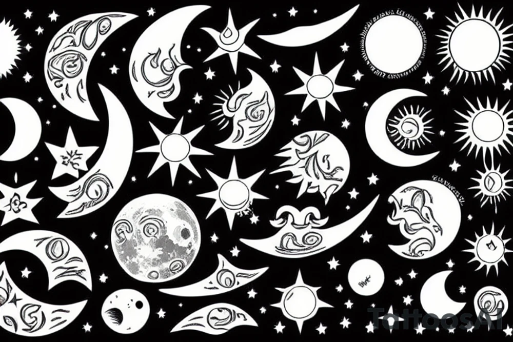 moon and sun tattoo idea