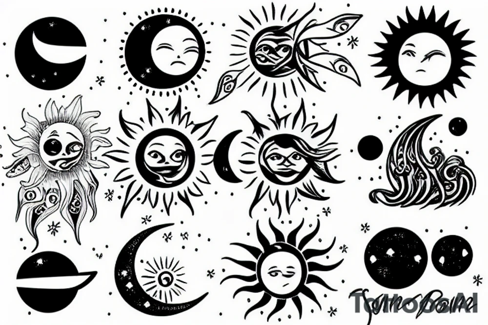 moon and sun tattoo idea