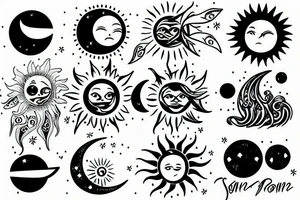 moon and sun tattoo idea