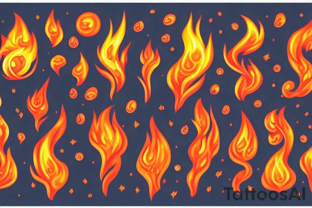 Woman with flame tattoo idea