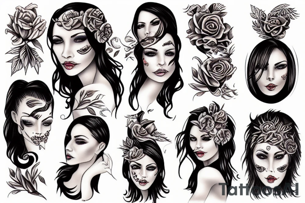 Woman with flame tattoo idea