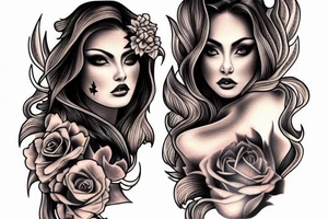 Woman with flame tattoo idea