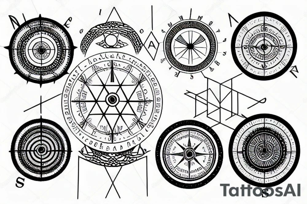 Omega compass tattoo idea