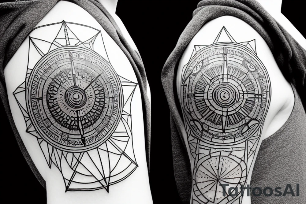 Omega compass tattoo idea