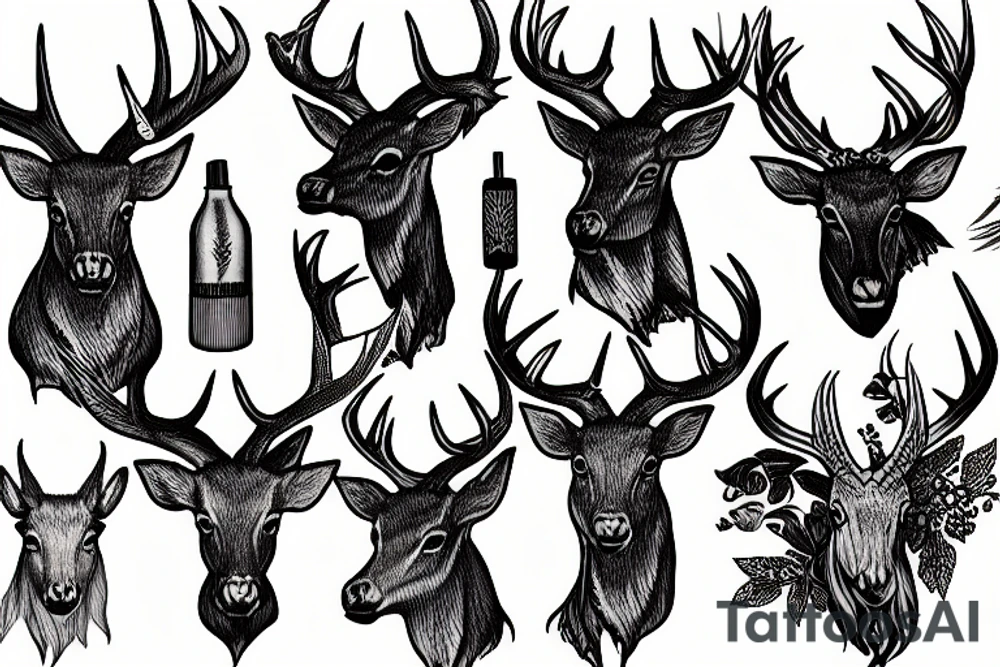 Stags Head tattoo idea