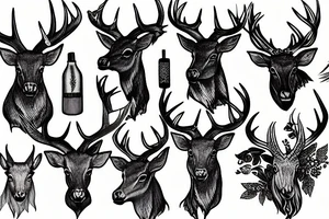 Stags Head tattoo idea