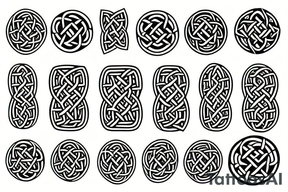 Celtic pattern with Irish symbols tattoo idea