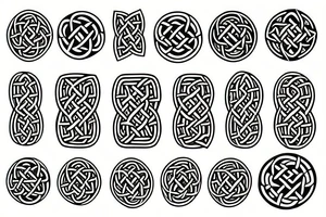 Celtic pattern with Irish symbols tattoo idea