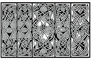 Celtic pattern with Irish symbols tattoo idea