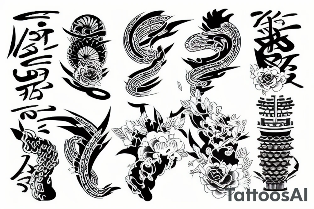 japanese inspired sleeve tattoo tattoo idea