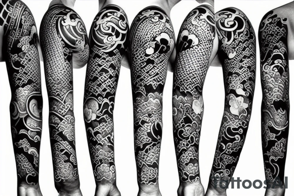 japanese inspired sleeve tattoo tattoo idea