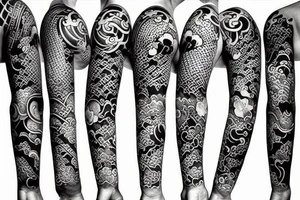 japanese inspired sleeve tattoo tattoo idea