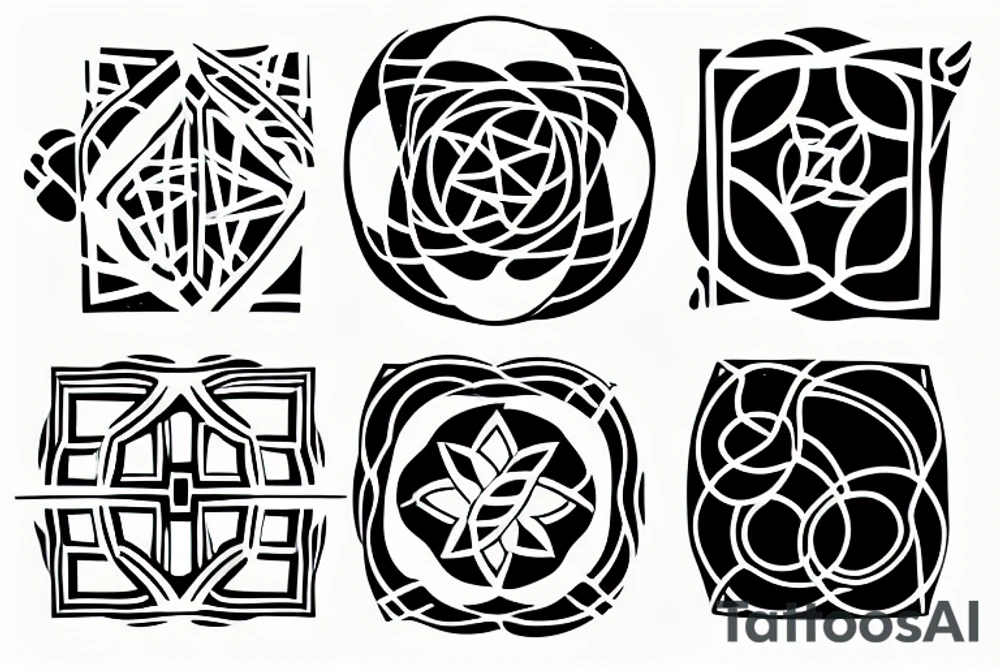 outline of a connected system tattoo idea