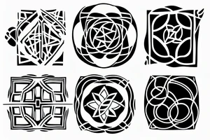 outline of a connected system tattoo idea