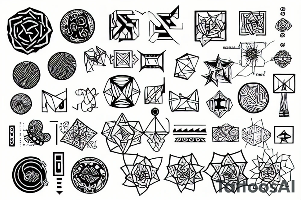 outline of a connected system tattoo idea