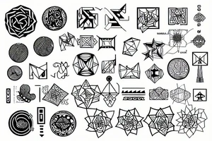 outline of a connected system tattoo idea
