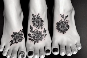 flowers with an inspirational quote on the ankle tattoo idea