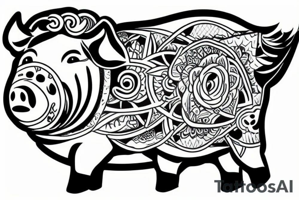 god pig tattoo idea