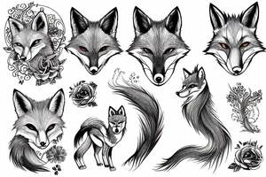 ultra detailed foxy tattoo idea