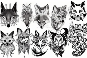 ultra detailed foxy tattoo idea