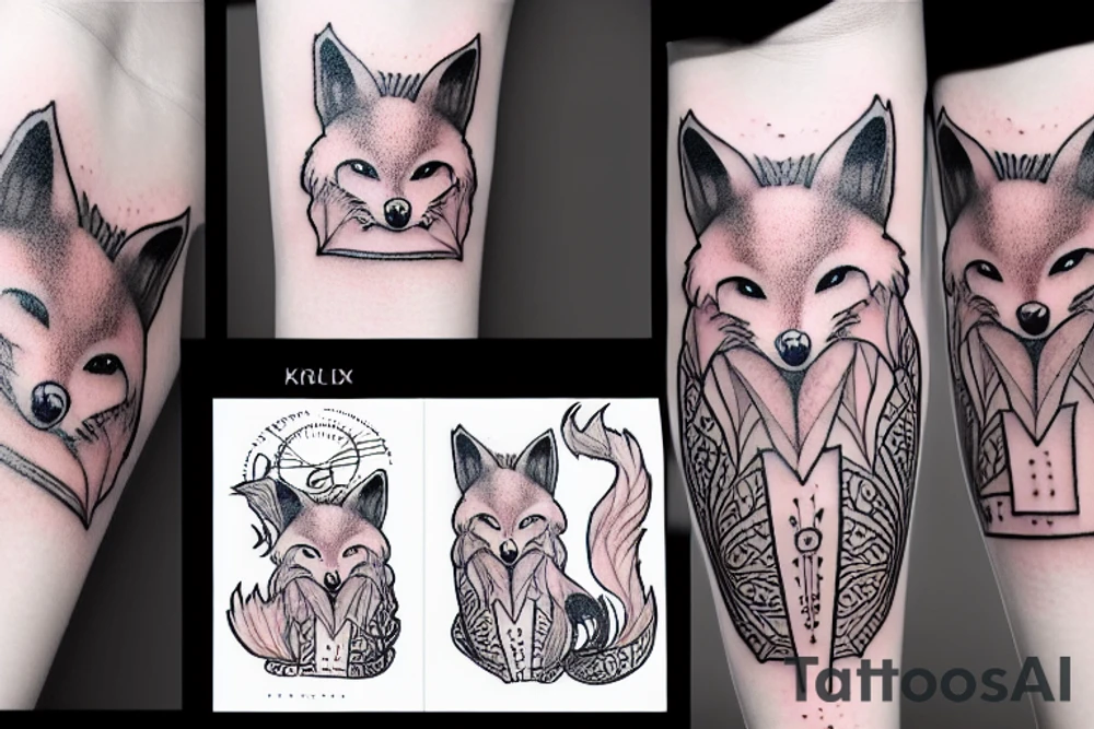 ultra detailed foxy tattoo idea