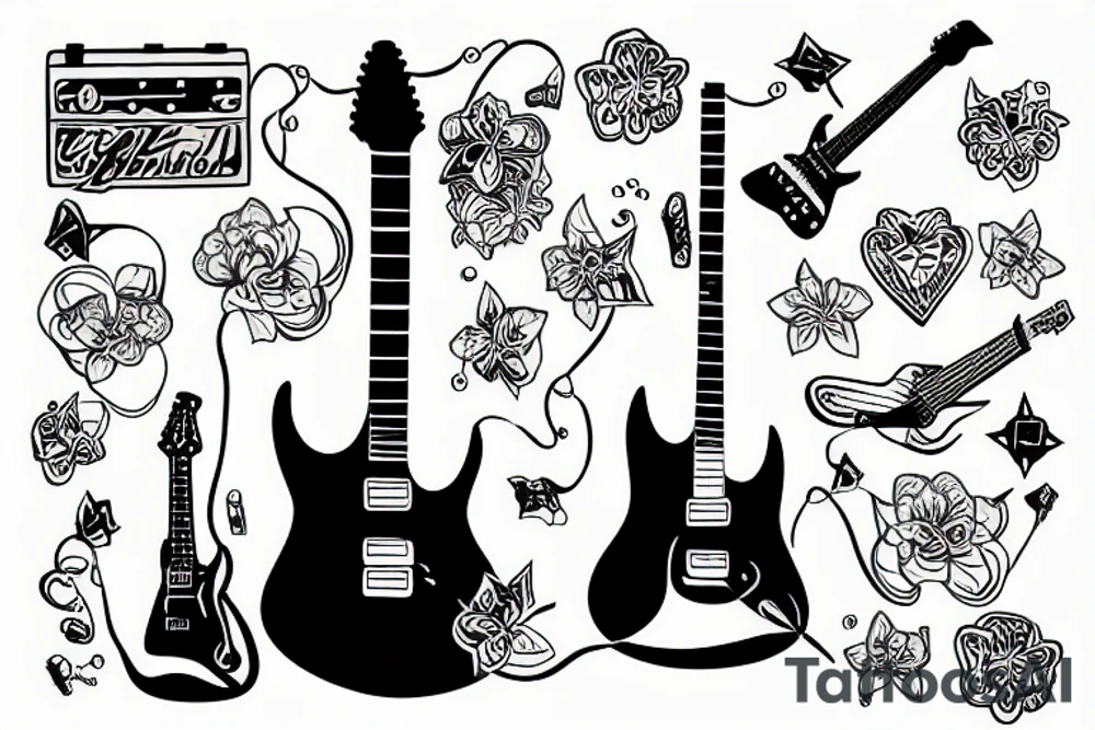 electric guitar tattoo idea