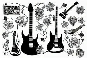 electric guitar tattoo idea