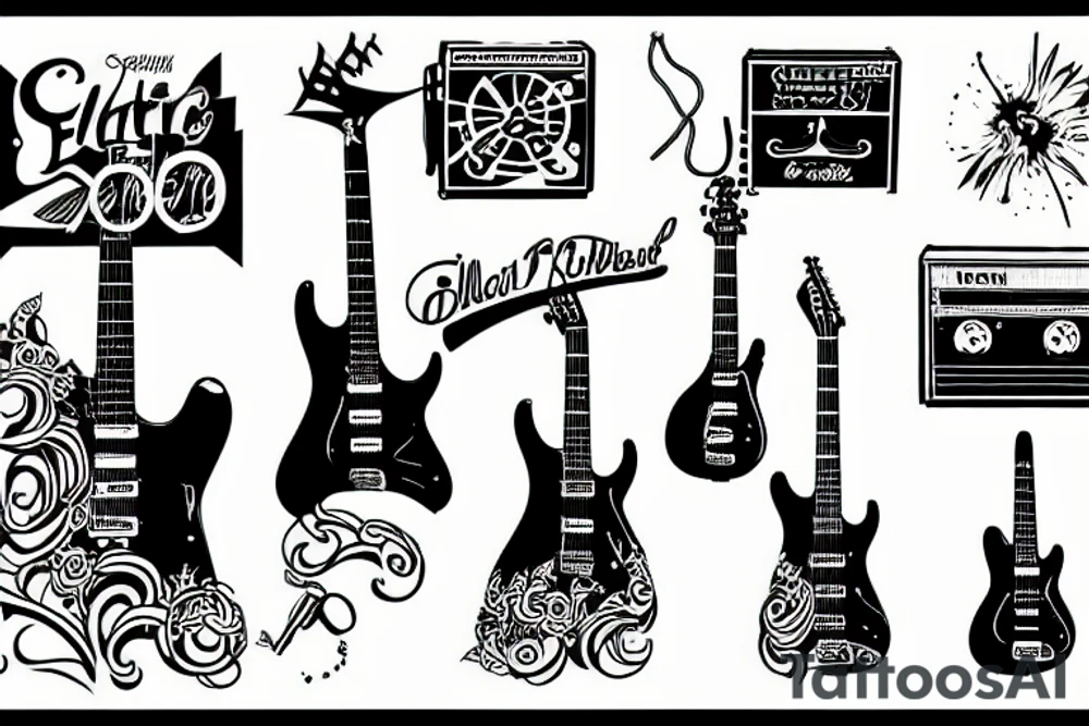 electric guitar tattoo idea