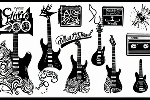 electric guitar tattoo idea
