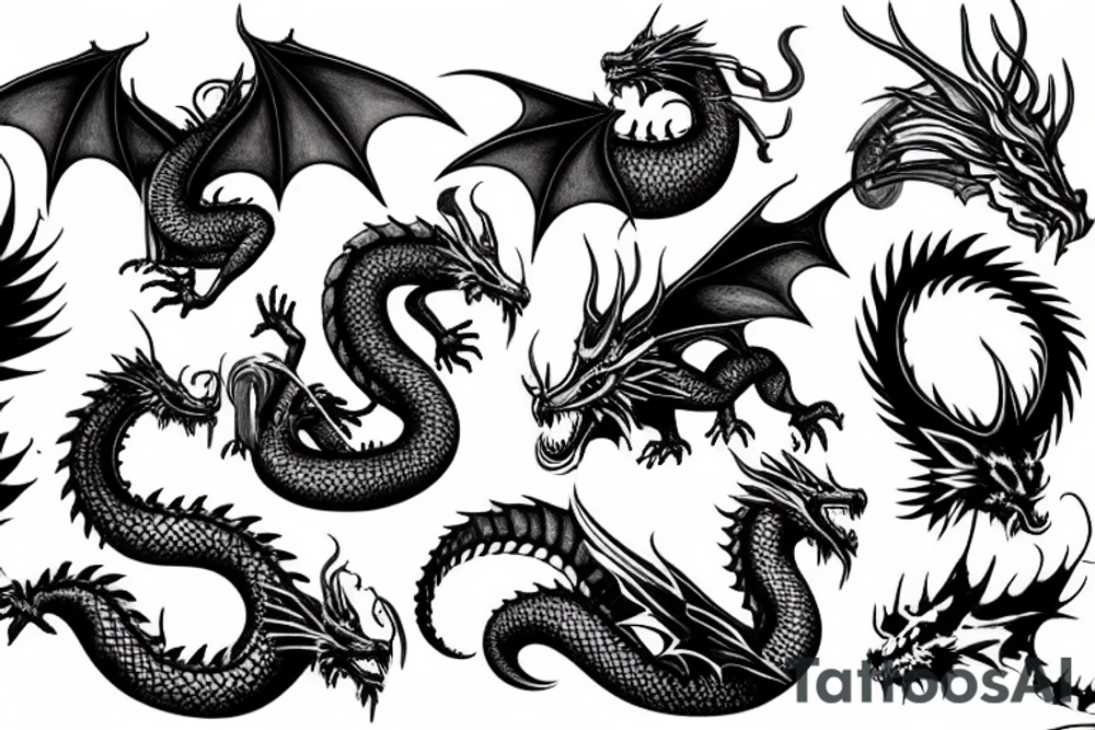 fantasy dragon tattoo idea