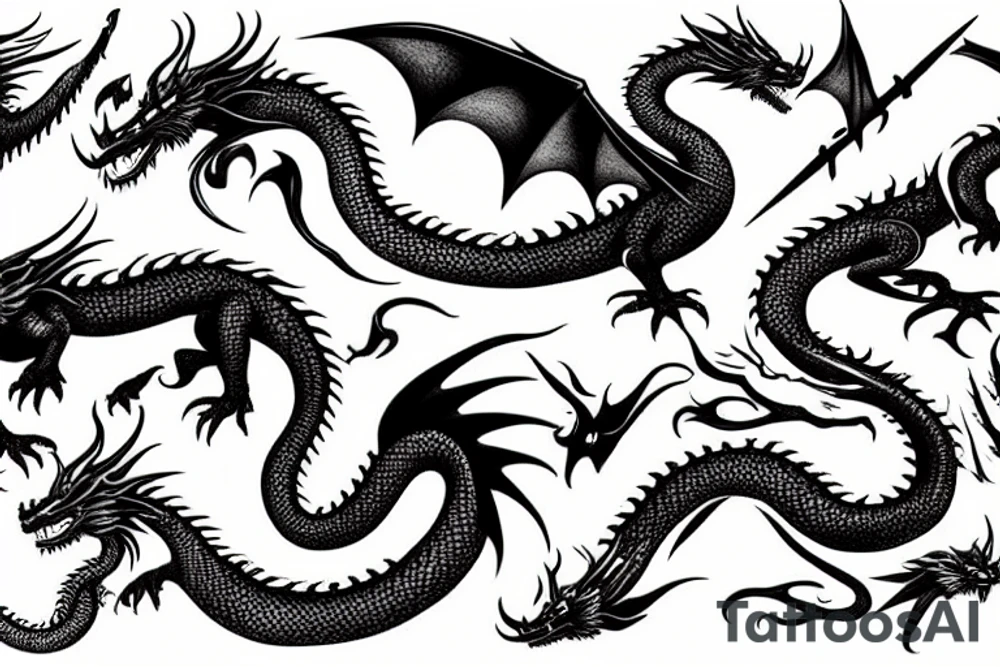 fantasy dragon tattoo idea